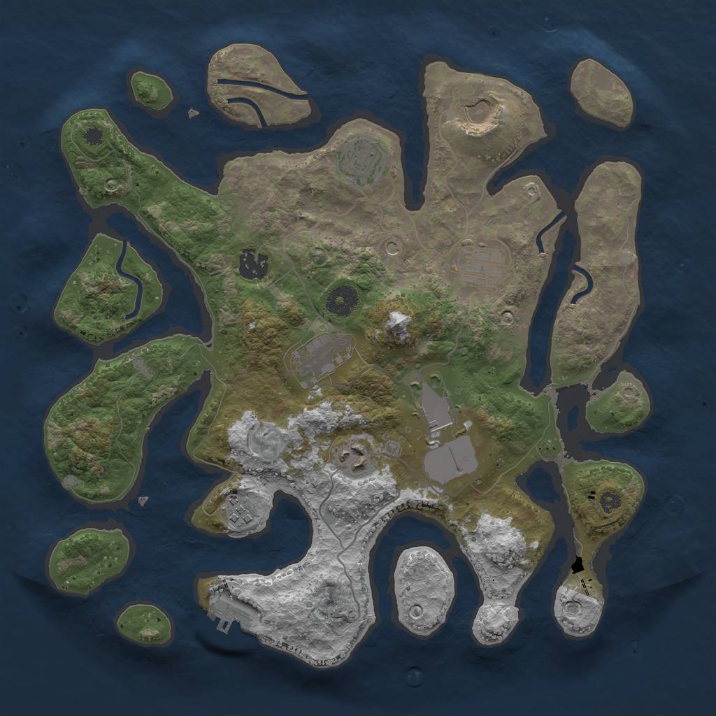 Rust Map: Procedural Map, Size: 3500, Seed: 526212536, 12 Monuments
