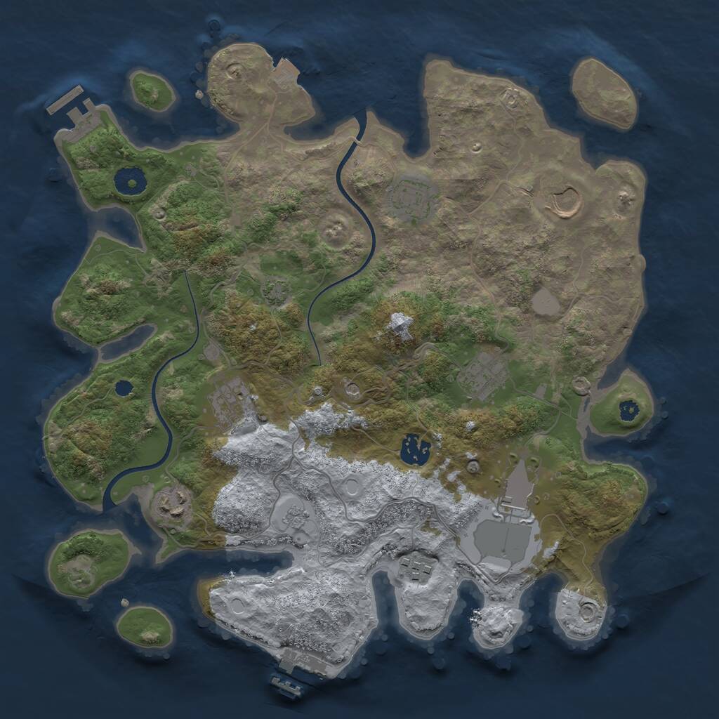 Rust Map: Procedural Map, Size: 3500, Seed: 526212536, 14 Monuments