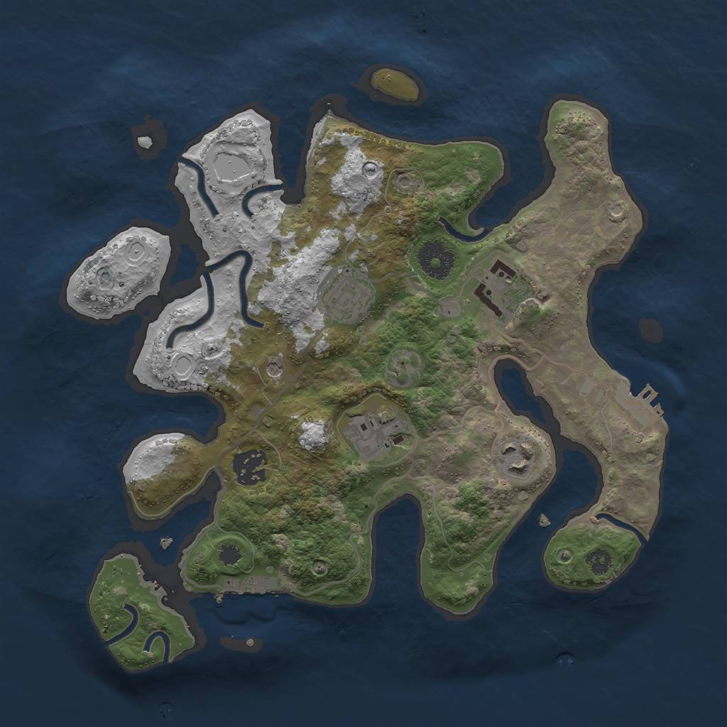 Rust Map: Procedural Map, Size: 3000, Seed: 65480086, 16 Monuments