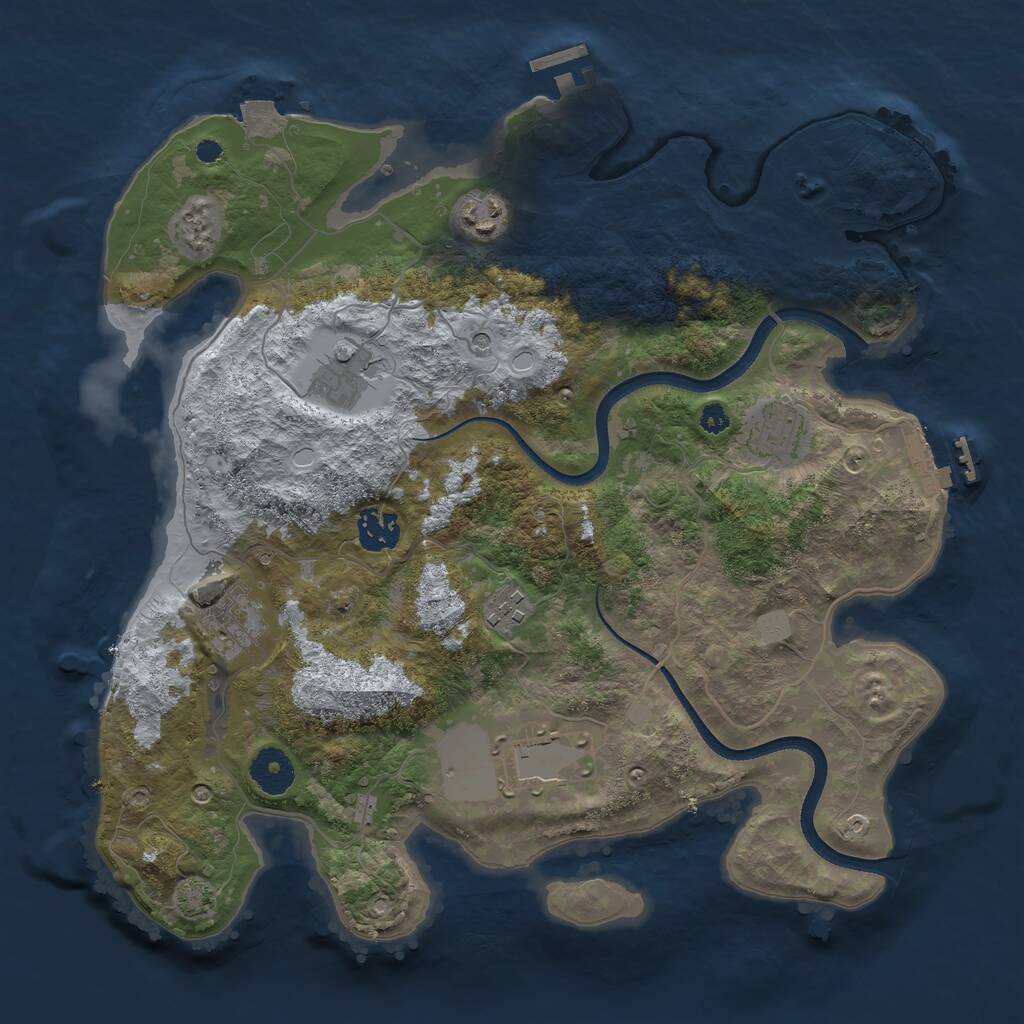 Rust Map: Procedural Map, Size: 3500, Seed: 637, 12 Monuments