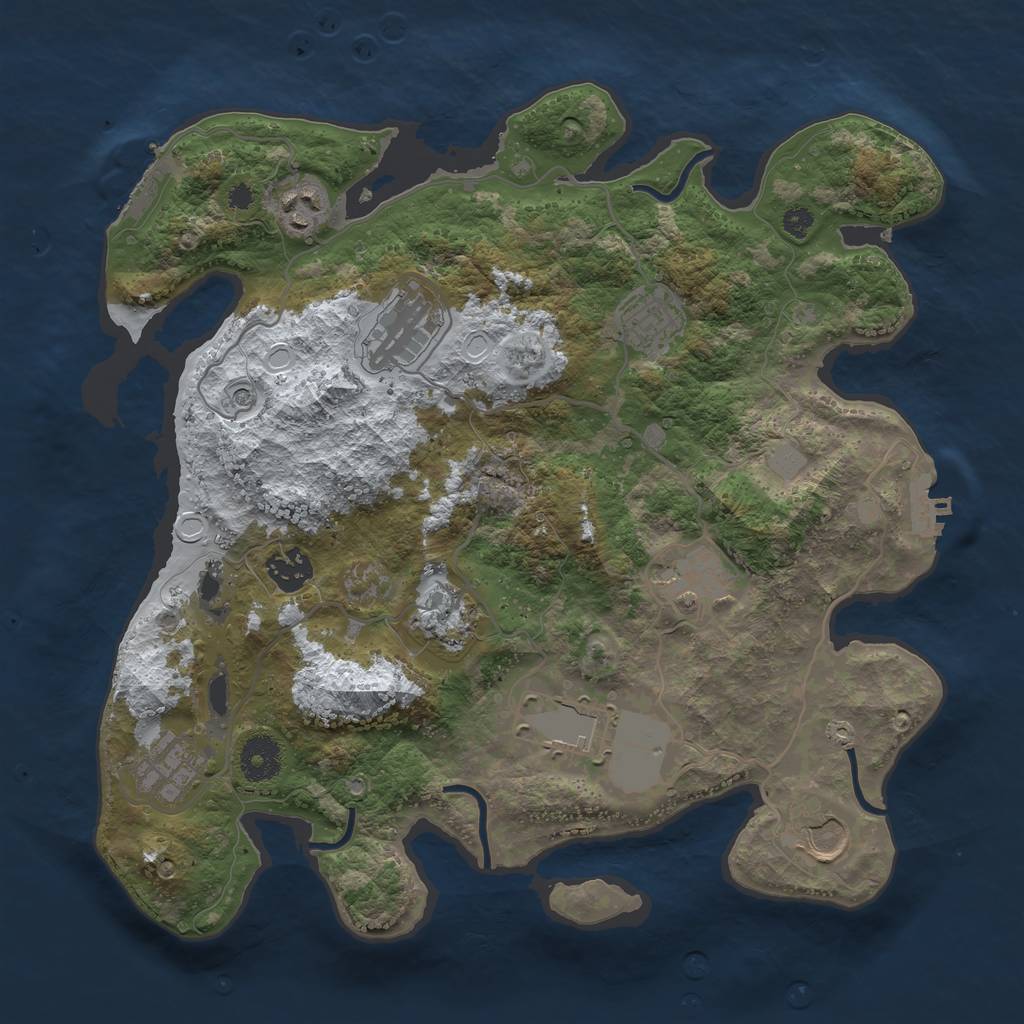 Rust Map: Procedural Map, Size: 3500, Seed: 637, 17 Monuments