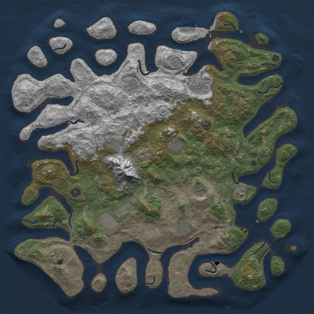 Rust Map: Procedural Map, Size: 5000, Seed: 155697420, 18 Monuments