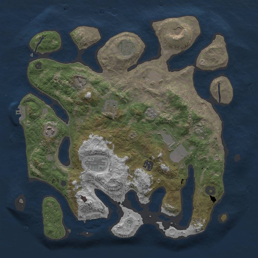 Rust Map: Procedural Map, Size: 3750, Seed: 3113183, 18 Monuments