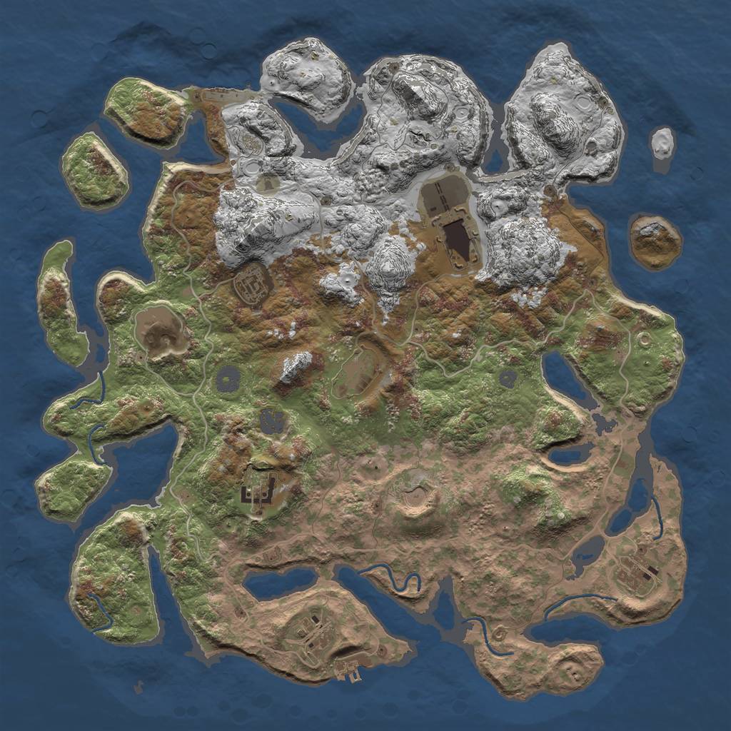Rust Map: Procedural Map, Size: 4200, Seed: 86172, 15 Monuments