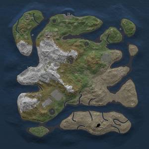 Thumbnail Rust Map: Procedural Map, Size: 3500, Seed: 1228463481, 13 Monuments