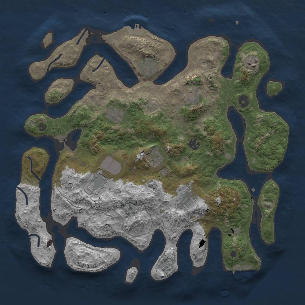 Rust Map: Procedural Map, Size: 4000, Seed: 69692, 20 Monuments
