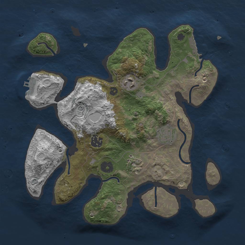 Rust Map: Procedural Map, Size: 3000, Seed: 51615646, 12 Monuments
