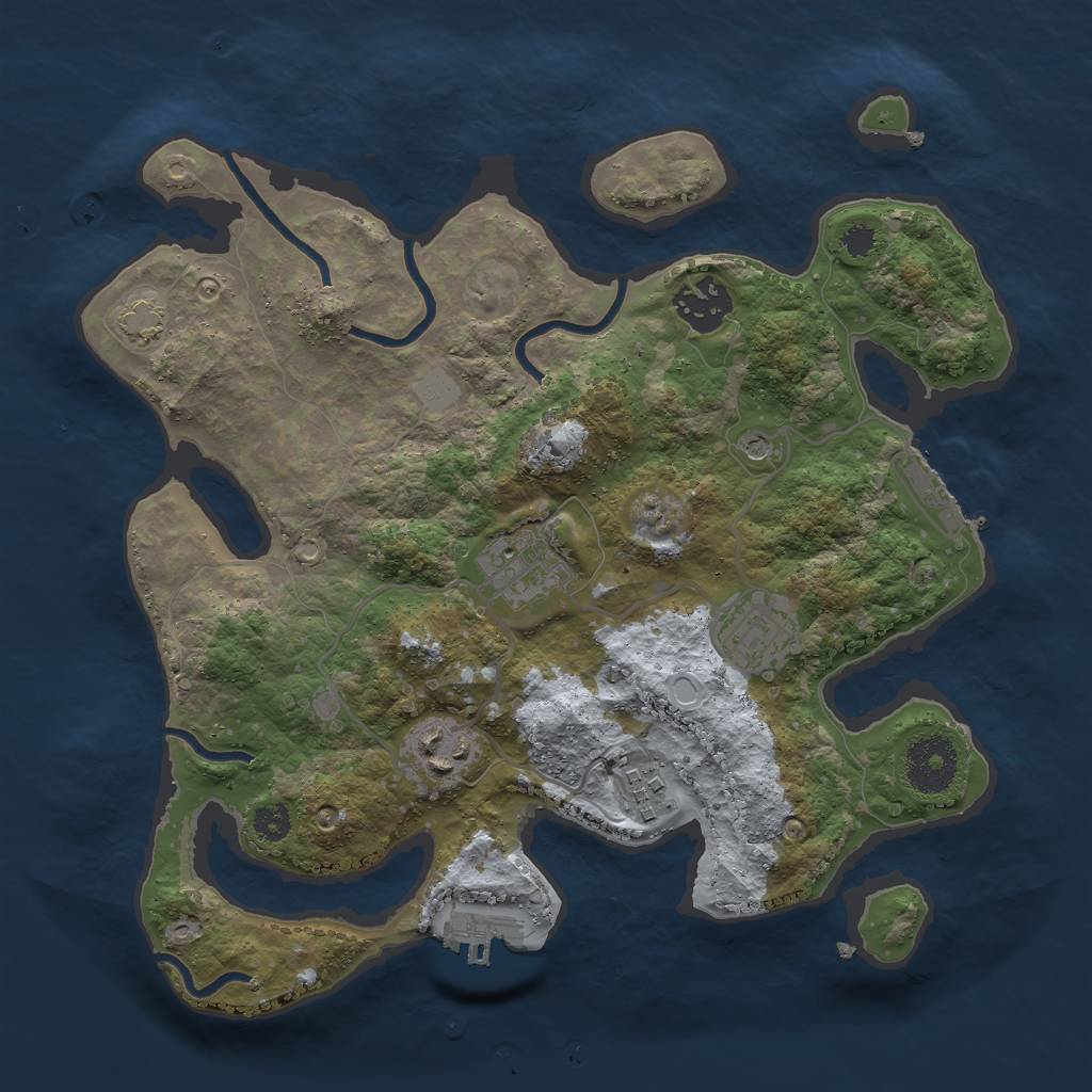 Rust Map: Procedural Map, Size: 3000, Seed: 1887881, 12 Monuments