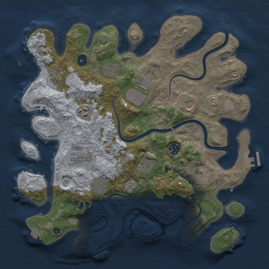 Rust Map: Procedural Map, Size: 3750, Seed: 324, 17 Monuments