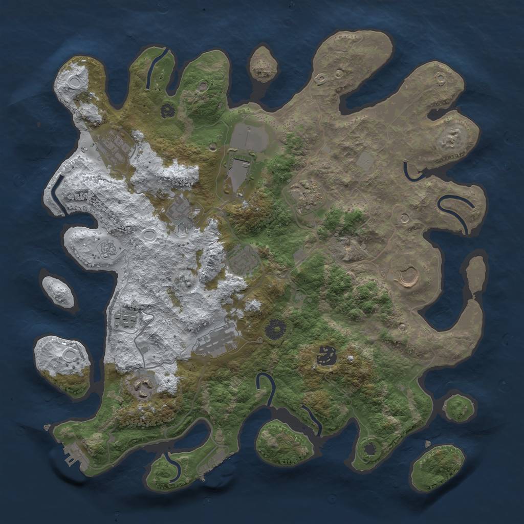 Rust Map: Procedural Map, Size: 3750, Seed: 324, 19 Monuments