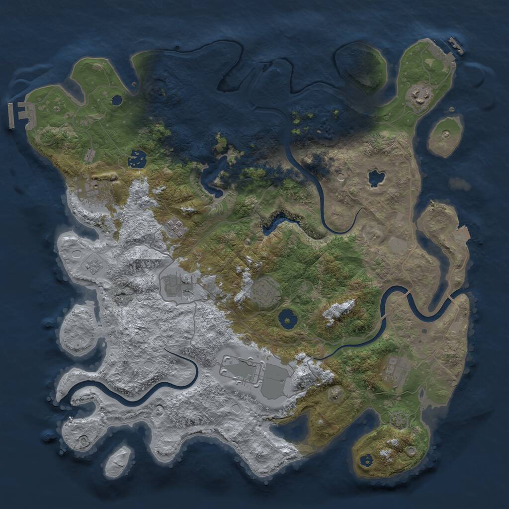 Rust Map: Procedural Map, Size: 4000, Seed: 161803, 14 Monuments