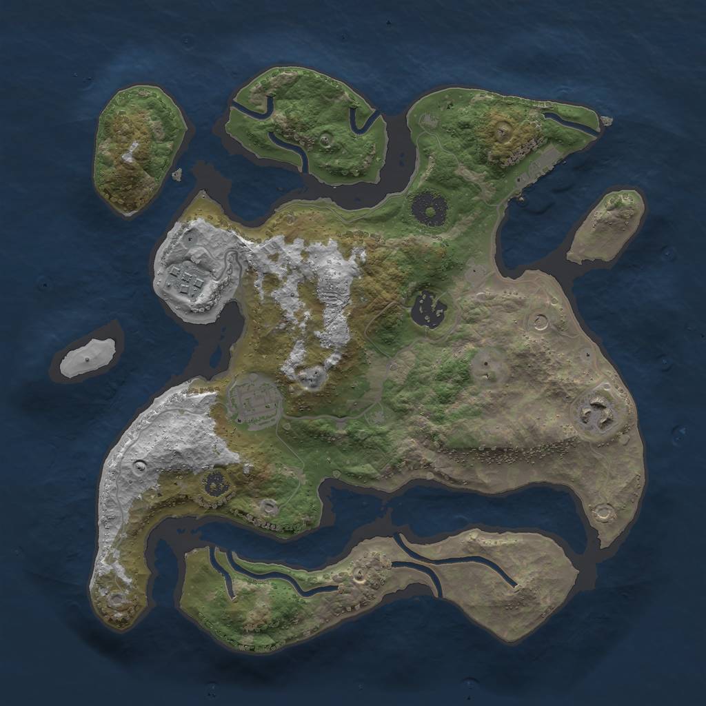 Rust Map: Procedural Map, Size: 3000, Seed: 15557047, 8 Monuments