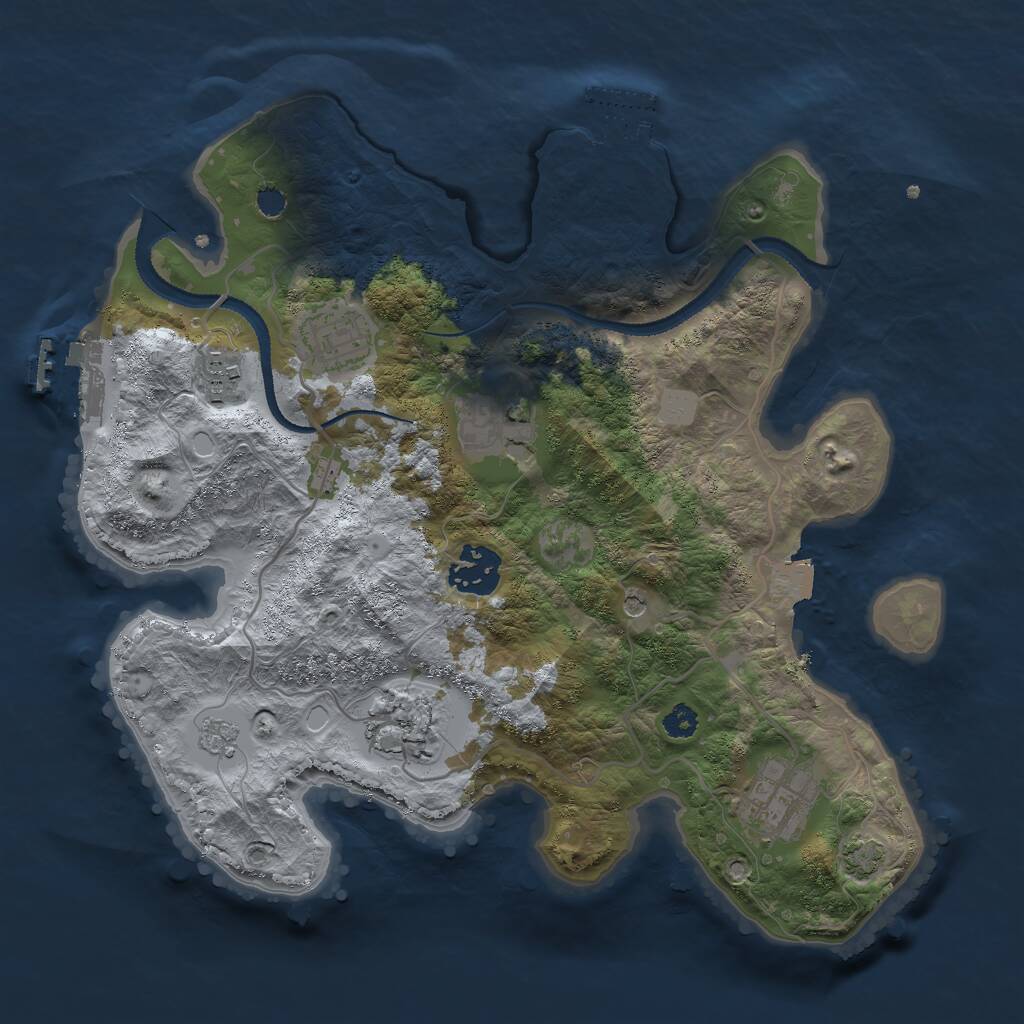 Rust Map: Procedural Map, Size: 3000, Seed: 616676358, 12 Monuments