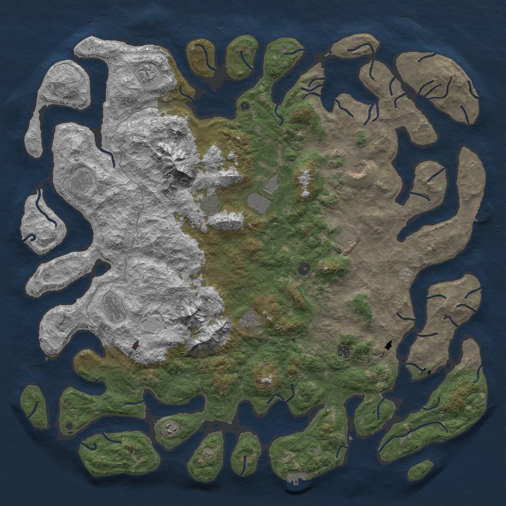 Rust Map: Procedural Map, Size: 6000, Seed: 33548, 22 Monuments