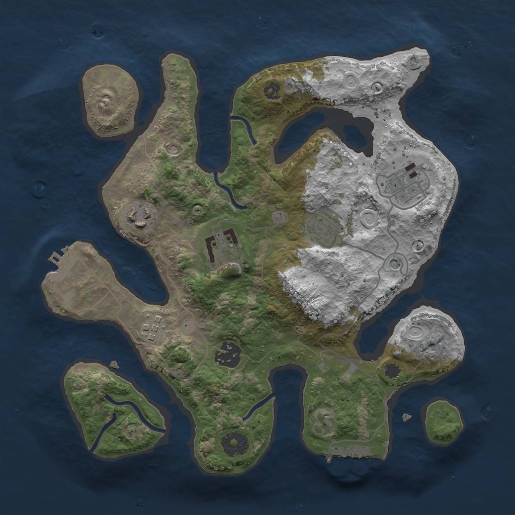 Rust Map: Procedural Map, Size: 3000, Seed: 581463479, 14 Monuments