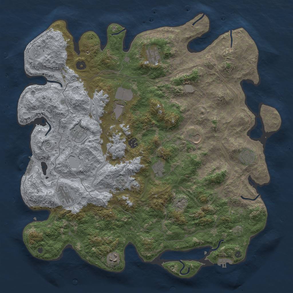 Rust Map: Procedural Map, Size: 4500, Seed: 397641639, 19 Monuments