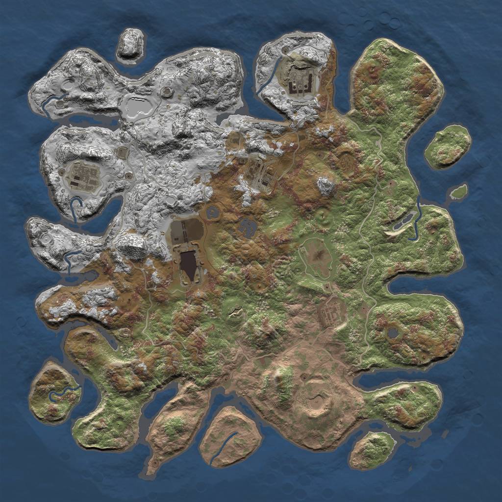 Rust Map: Procedural Map, Size: 4000, Seed: 31220, 12 Monuments