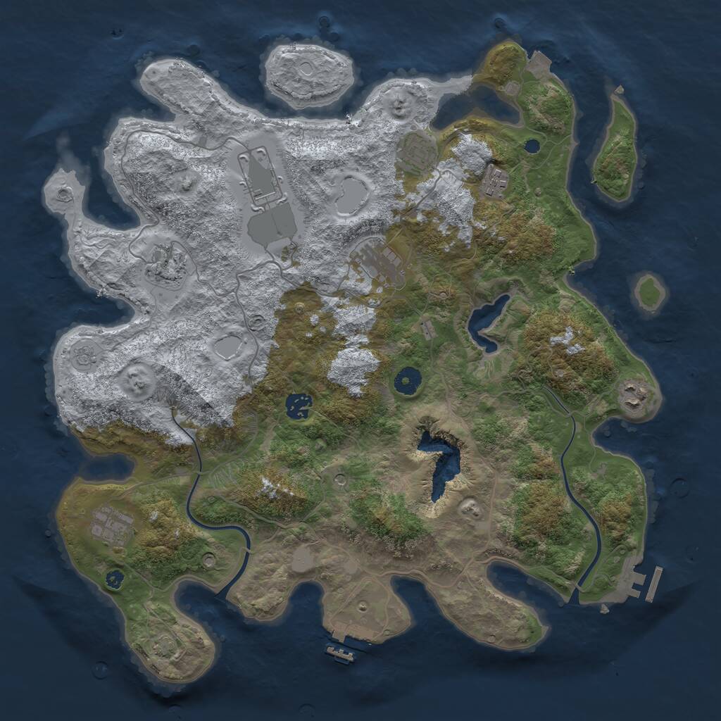 Rust Map: Procedural Map, Size: 4000, Seed: 31220, 14 Monuments