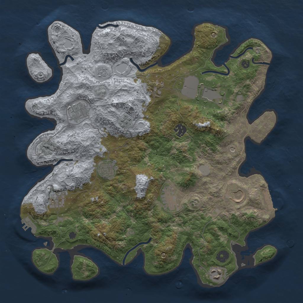 Rust Map: Procedural Map, Size: 3700, Seed: 78931756, 19 Monuments