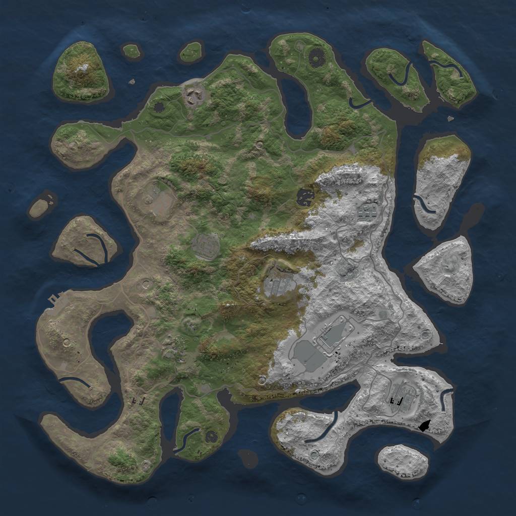 Rust Map: Procedural Map, Size: 4250, Seed: 2098251756, 13 Monuments
