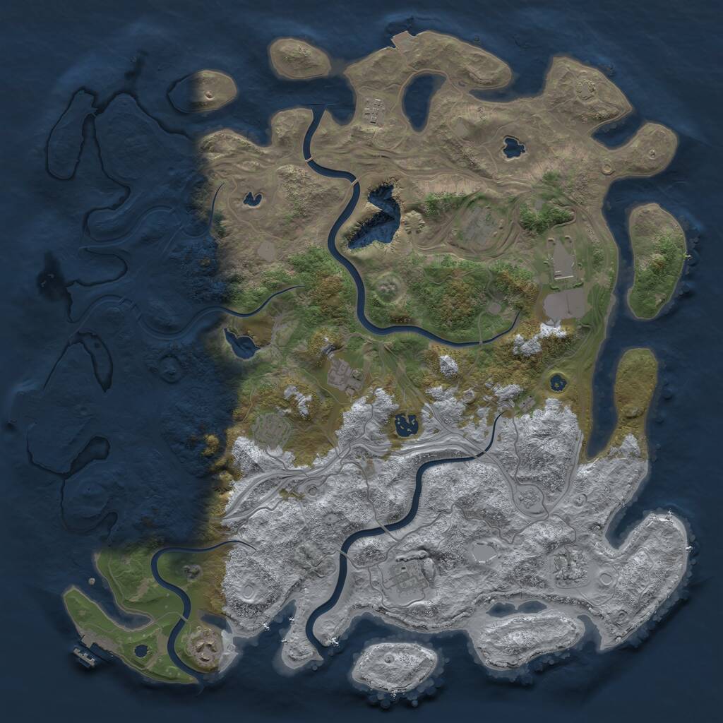 Rust Map: Procedural Map, Size: 4500, Seed: 410525456, 15 Monuments