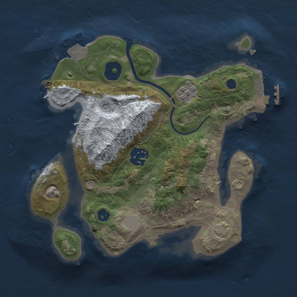 Rust Map: Procedural Map, Size: 2430, Seed: 1248, 6 Monuments