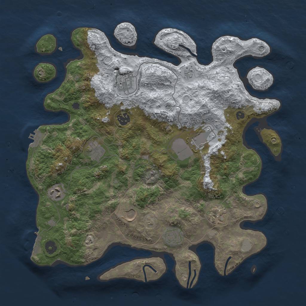 Rust Map: Procedural Map, Size: 3700, Seed: 152, 17 Monuments