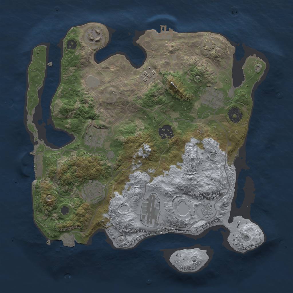 Rust Map: Procedural Map, Size: 3000, Seed: 140603, 14 Monuments