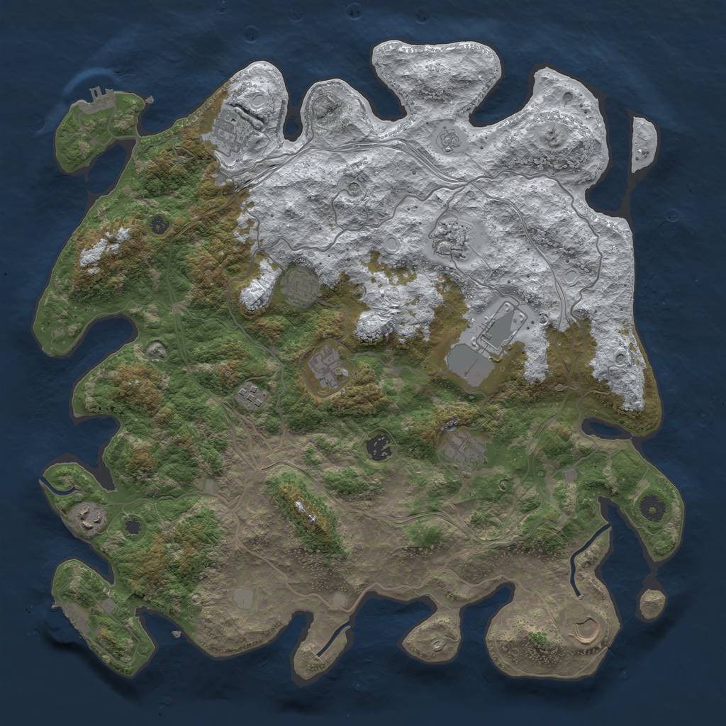 Rust Map: Procedural Map, Size: 4250, Seed: 8954, 19 Monuments