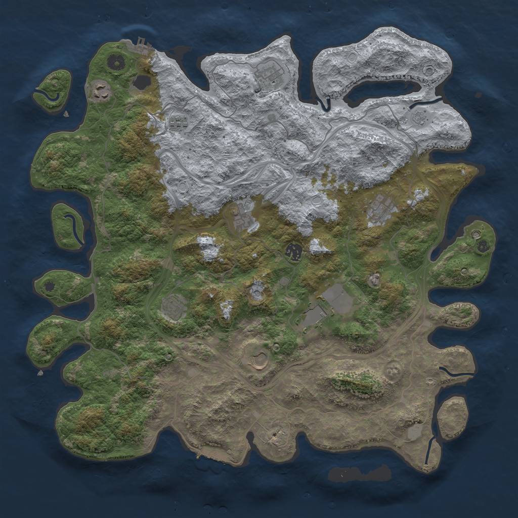 Rust Map: Procedural Map, Size: 4500, Seed: 769805700, 18 Monuments