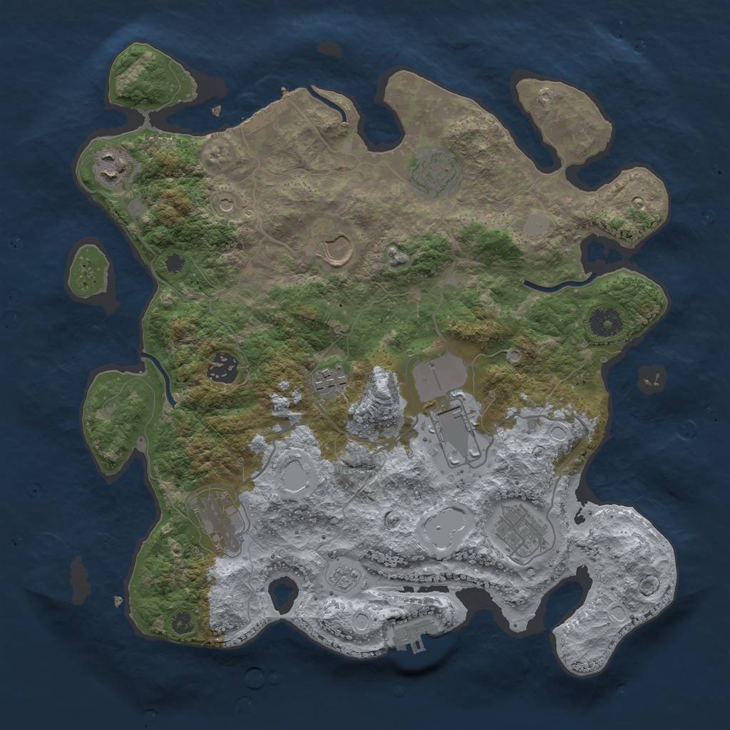 Rust Map: Procedural Map, Size: 3500, Seed: 506, 15 Monuments