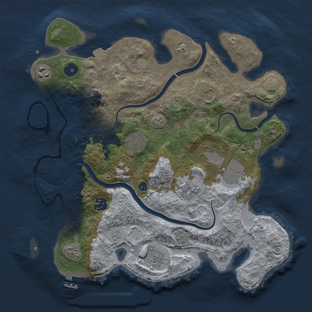 Rust Map: Procedural Map, Size: 3500, Seed: 506, 13 Monuments