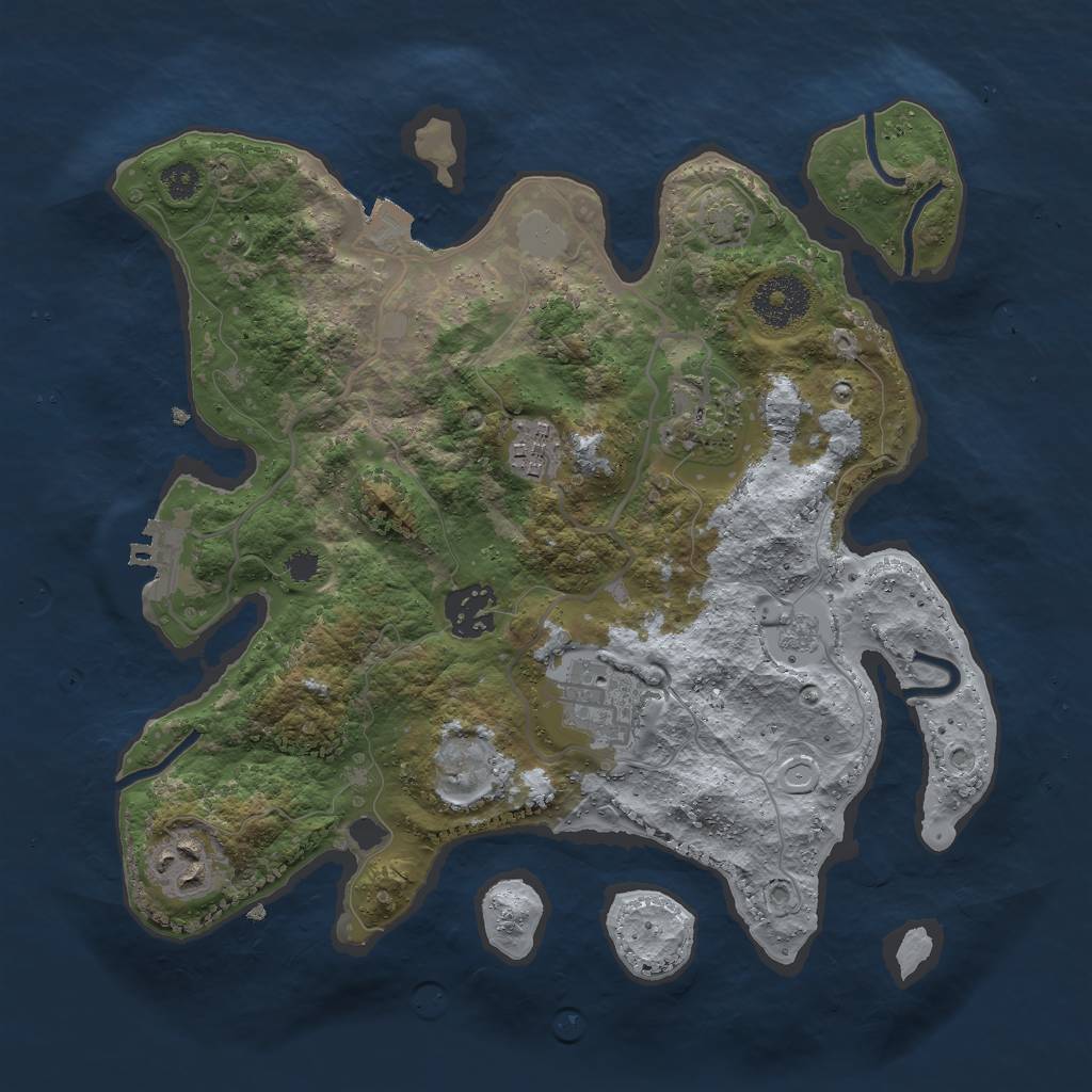 Rust Map: Procedural Map, Size: 3000, Seed: 359, 11 Monuments