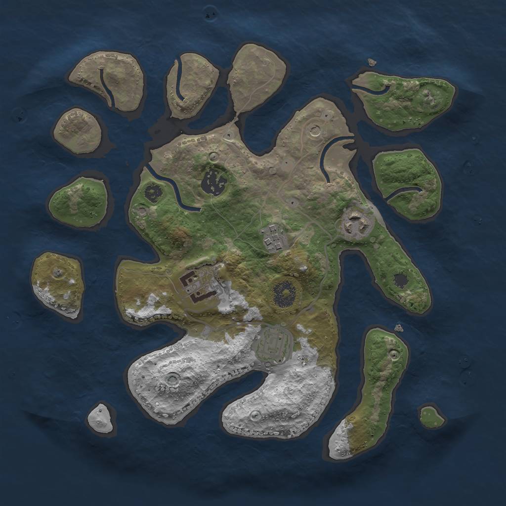 Rust Map: Procedural Map, Size: 3000, Seed: 4875961, 8 Monuments