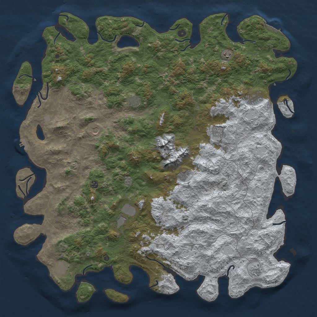 Rust Map: Procedural Map, Size: 6000, Seed: 110548606, 20 Monuments