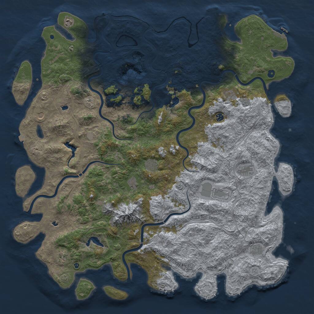 Rust Map: Procedural Map, Size: 6000, Seed: 110548606, 17 Monuments