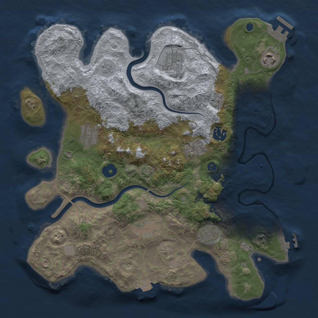 Rust Map: Procedural Map, Size: 3400, Seed: 41, 14 Monuments