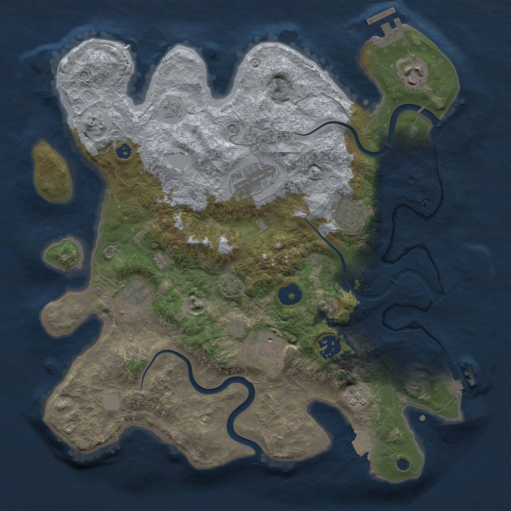 Rust Map: Procedural Map, Size: 3400, Seed: 41, 13 Monuments