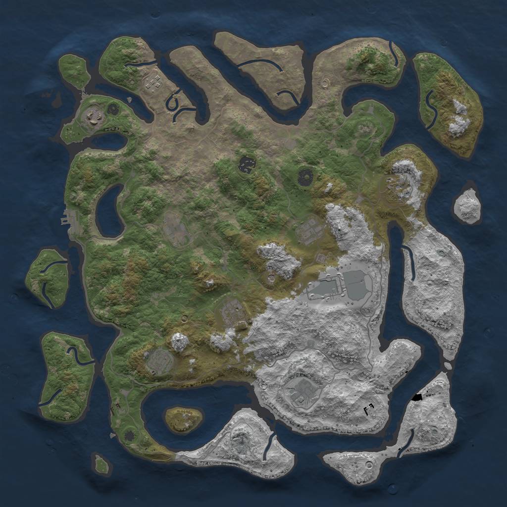 Rust Map: Procedural Map, Size: 4500, Seed: 81112, 14 Monuments