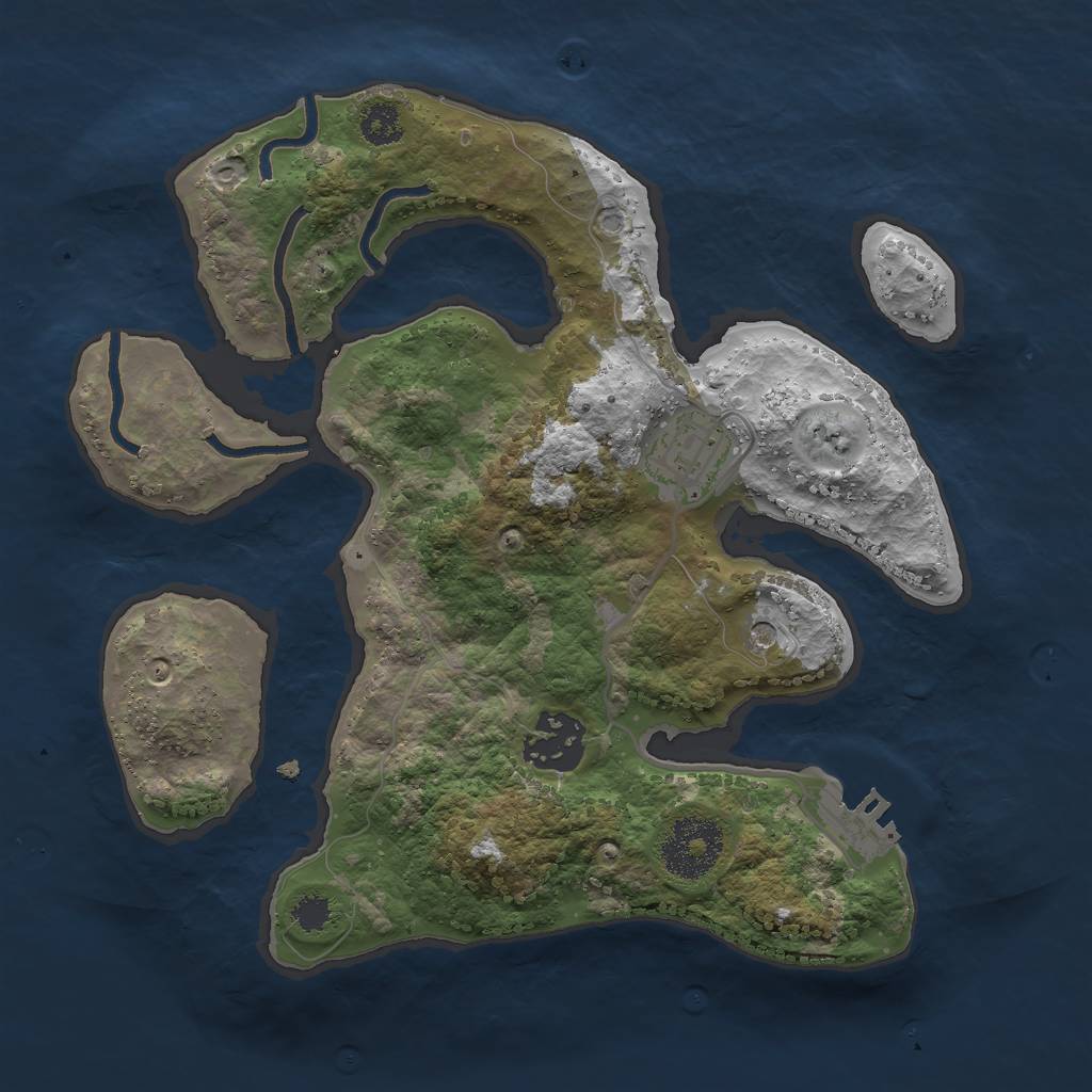 Rust Map: Procedural Map, Size: 2650, Seed: 105916343, 6 Monuments