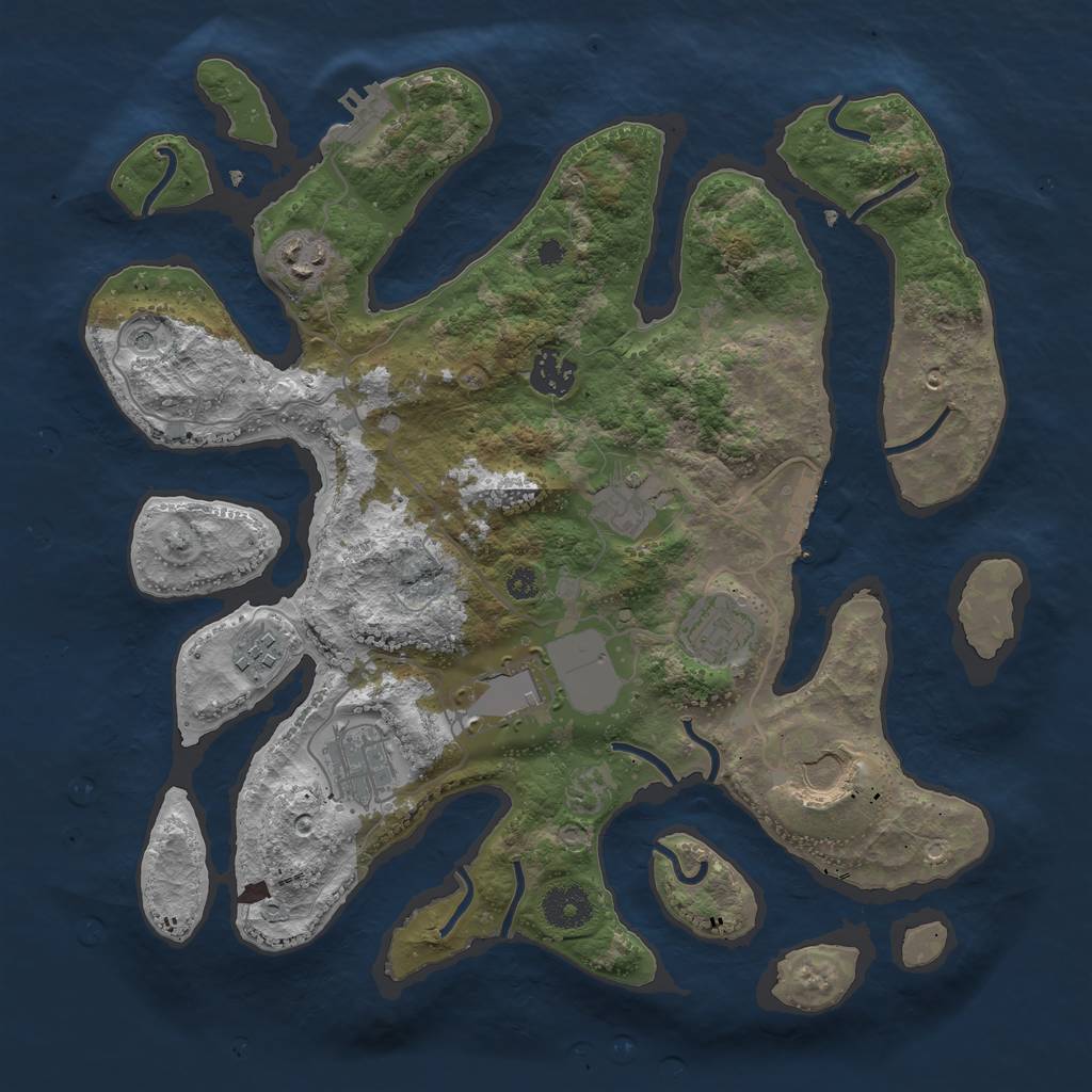 Rust Map: Procedural Map, Size: 3500, Seed: 9014568, 13 Monuments