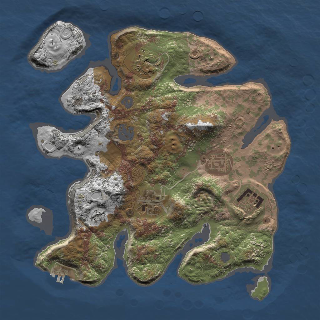 Rust Map: Procedural Map, Size: 2800, Seed: 3200, 10 Monuments