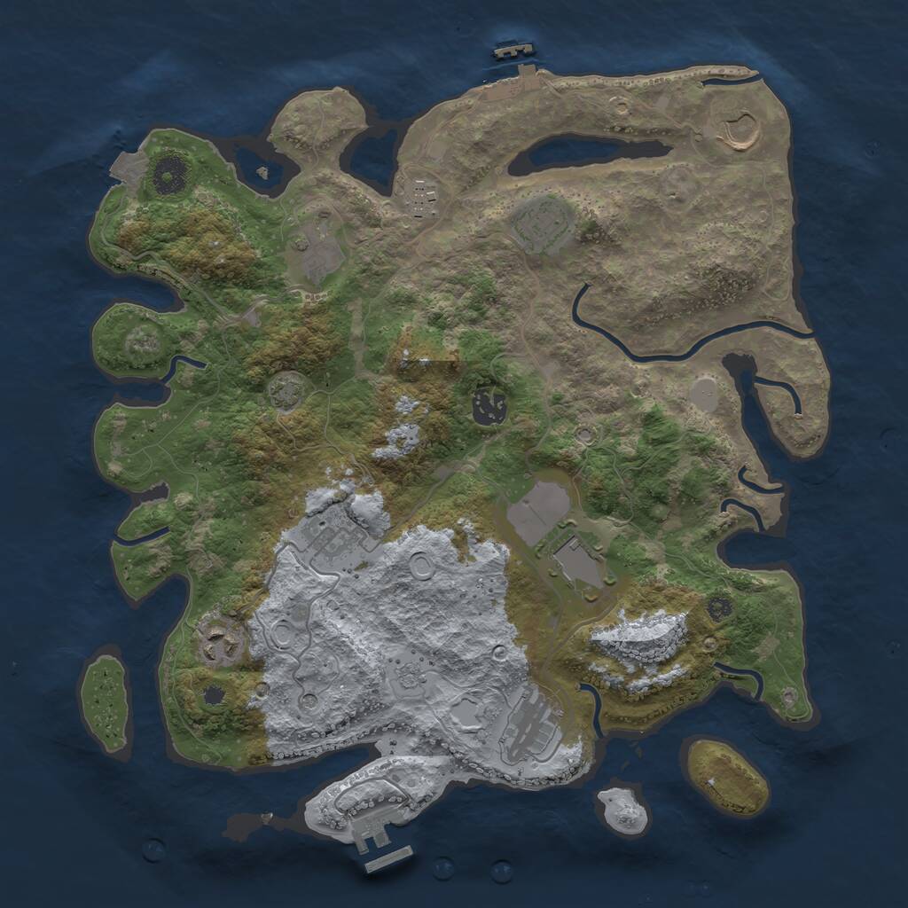 Rust Map: Procedural Map, Size: 3700, Seed: 955082608, 15 Monuments