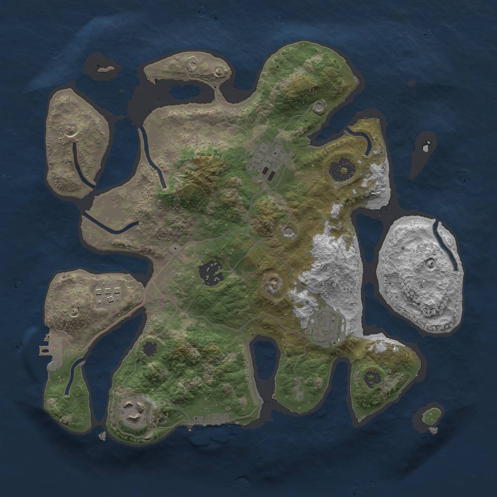 Rust Map: Procedural Map, Size: 3000, Seed: 1002, 10 Monuments