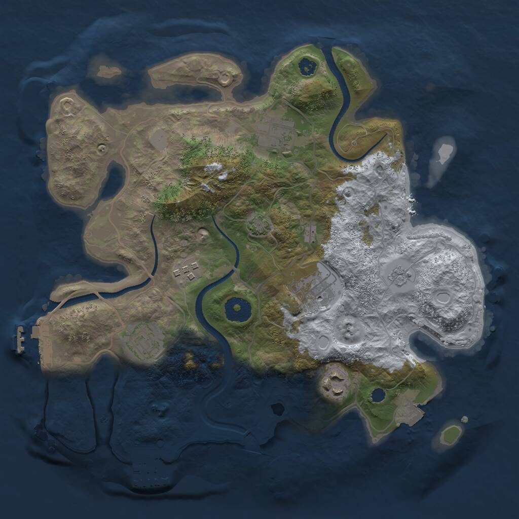 Rust Map: Procedural Map, Size: 3000, Seed: 1002, 10 Monuments