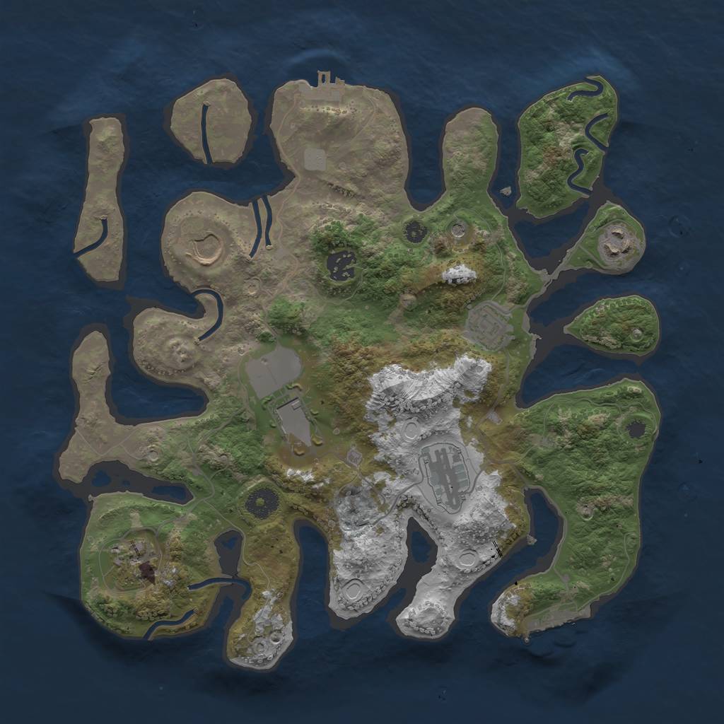 Rust Map: Procedural Map, Size: 3500, Seed: 5210, 15 Monuments