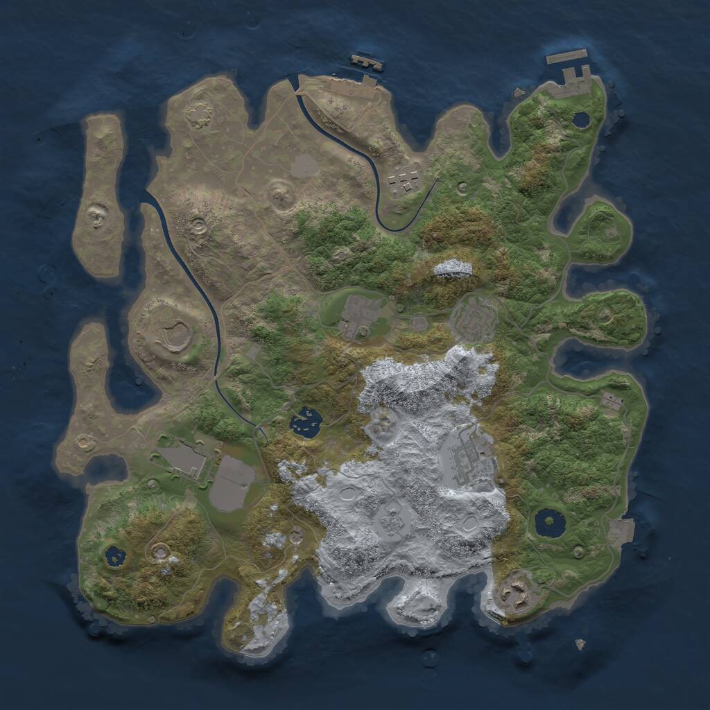 Rust Map: Procedural Map, Size: 3500, Seed: 5210, 14 Monuments