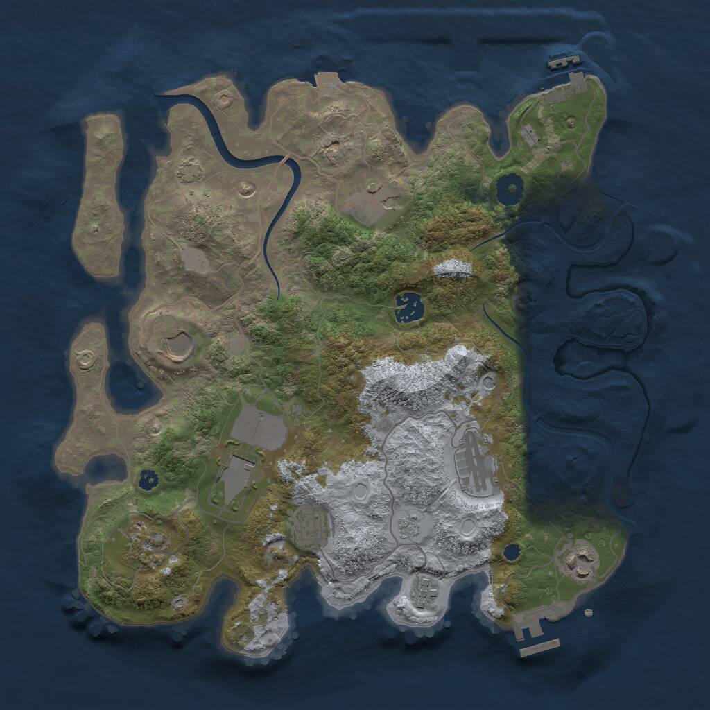 Rust Map: Procedural Map, Size: 3500, Seed: 5210, 15 Monuments