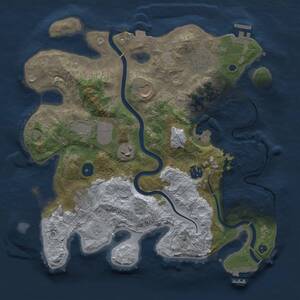 Thumbnail Rust Map: Procedural Map, Size: 3500, Seed: 122605299, 14 Monuments