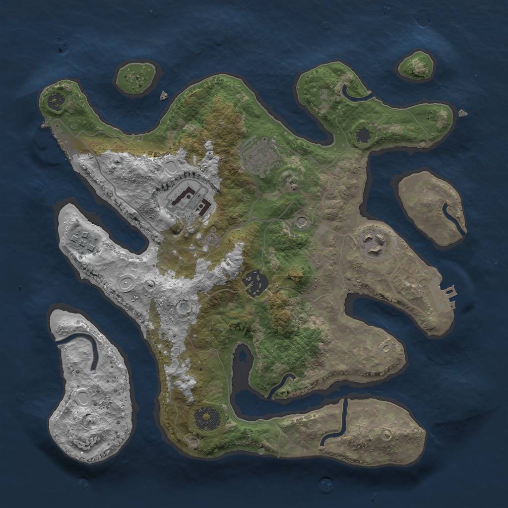 Rust Map: Procedural Map, Size: 3000, Seed: 213712345, 13 Monuments